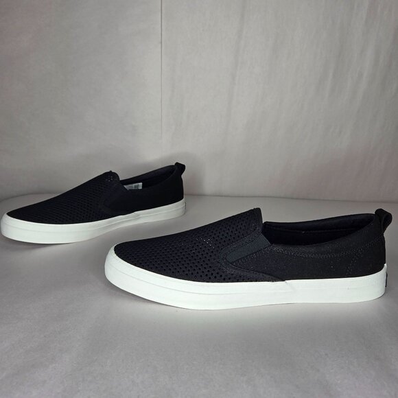 Sperry Shoes - Sperry Women's Crest Slip-On Perforated Black Sneakers